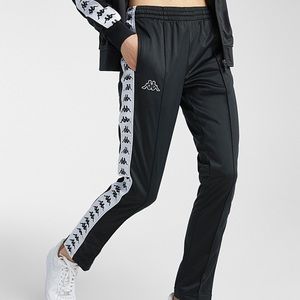 Kappa Black and white Astoria track pant